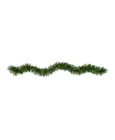 Nearly Natural Christmas Pine Artificial Garland with 50 Warm Led Lights