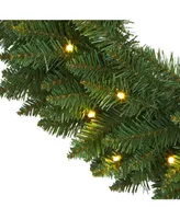 Nearly Natural Pine Artificial Christmas Wreath with 35 Clear Led Lights