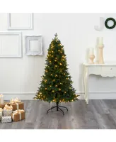 Nearly Natural Vermont Fir Artificial Christmas Tree with Clear Led Lights