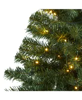 Nearly Natural Northern Tip Pine Artificial Christmas Tree with 100 Clear Led Lights