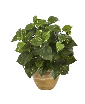 Nearly Natural Pothos Artificial Plant in Ceramic Planter