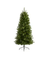 Nearly Natural Slim West Virginia Mountain Pine Artificial Christmas Tree with 629 Bendable Branches