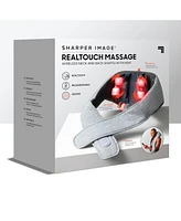 Sharper Image Realtouch Shiatsu Massager, Warming Heat Soothes Sore Muscles, Nodes Feel Like Real Hands, Wireless & Rechargeable