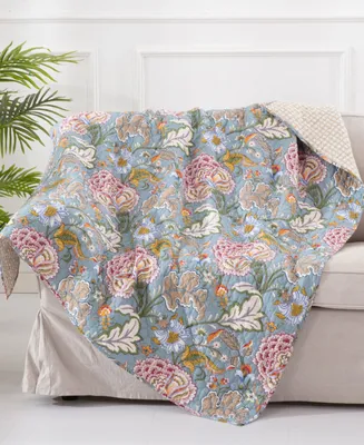 Levtex Angelica Spring Jacobean Floral Quilted Throw, 50" x 60"