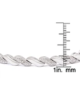 Diamond Accent San Marco Link Bracelet 18k Gold-Plate & Silver-Plate