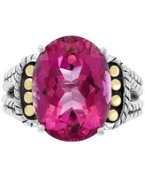 Effy Pink Topaz Statement Ring (13-3/4 ct. t.w.) in Sterling Silver & 18k Gold