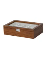 Mele Co. Jayson Glass Top Wooden Watch Box in Mahogany Finish