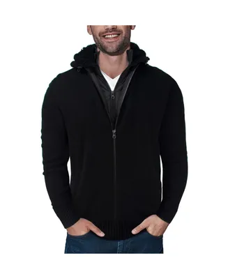 X-Ray Men's Full-Zip Sweater Jacket with Fluffy Fleece Lined Hood