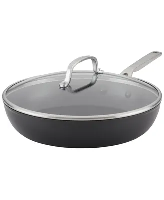KitchenAid Hard-Anodized Induction Nonstick Frying Pan with Lid, 12.25", Matte Black