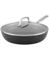 KitchenAid Hard-Anodized Induction Nonstick Frying Pan with Lid, 12.25", Matte Black
