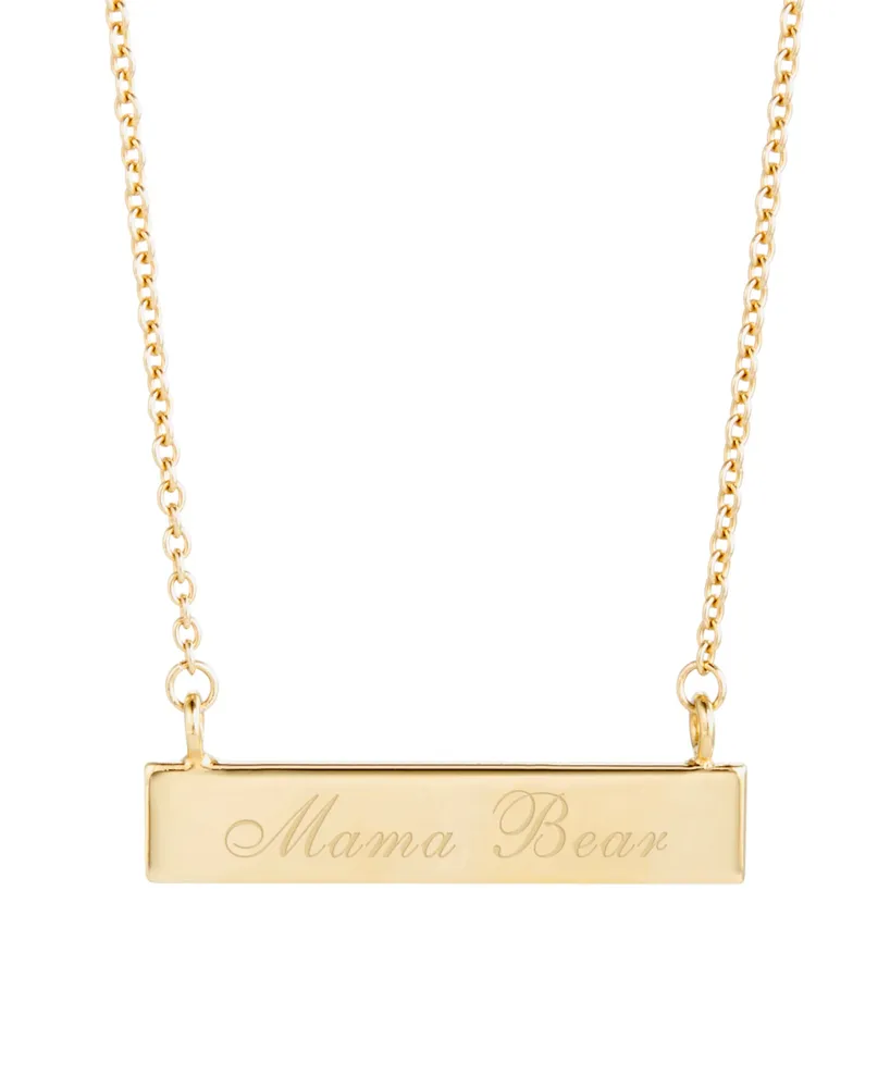 brook & york 14K Gold Plated Mama Bear Bar Necklace - Gold