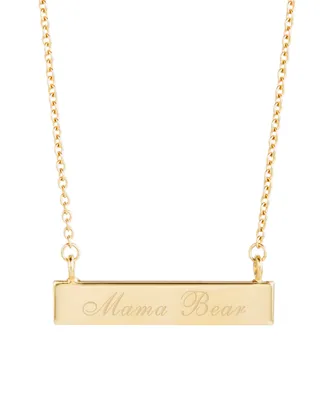 brook & york 14K Gold Plated Mama Bear Bar Necklace - Gold
