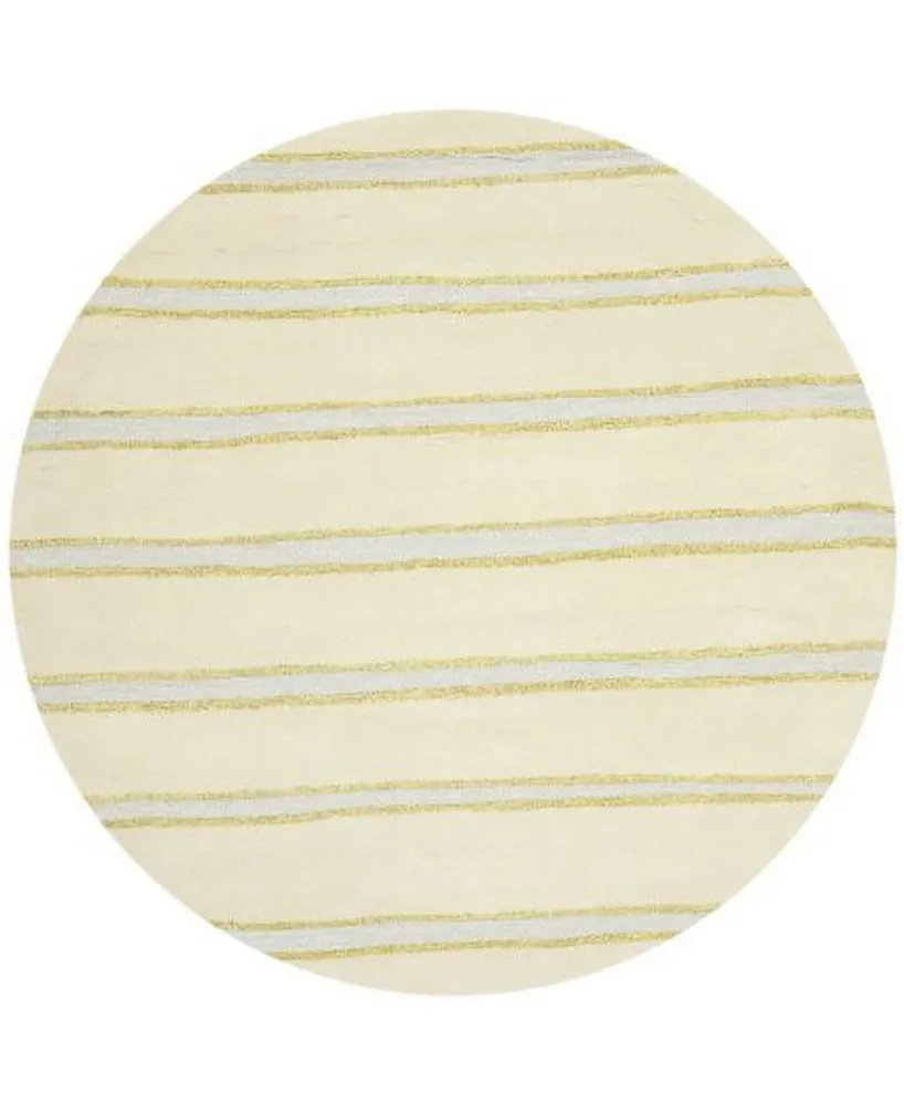 Martha Stewart Collection Chalk Stripe MSR3617A Tan/Beige 6' x 6' Round Area Rug