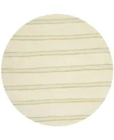 Martha Stewart Collection Chalk Stripe MSR3617A Tan/Beige 6' x 6' Round Area Rug