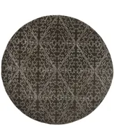 Martha Stewart Collection Strolling Garden MSR3258C Coffee 6' x 6' Round Area Rug