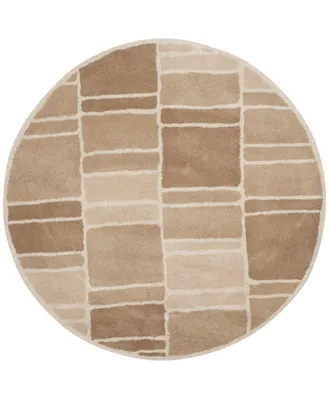 Martha Stewart Collection Blocks MSR4559A Camel 4' x 4' Round Area Rug