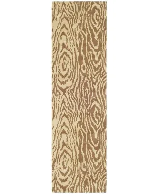 Martha Stewart Collection Layered Faux Bois MSR4534A Brown 2'3" x 8' Runner Rug