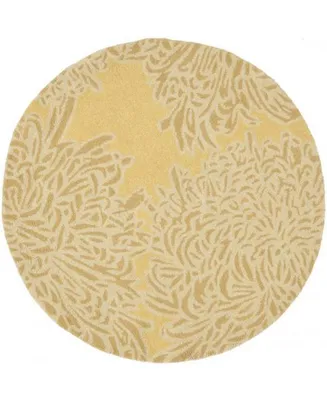 Martha Stewart Collection Chrysanthemum MSR4542A Beige 4' x 4' Round Area Rug