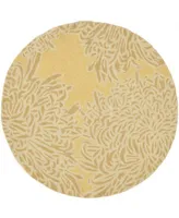 Martha Stewart Collection Chrysanthemum MSR4542A Beige 4' x 4' Round Area Rug