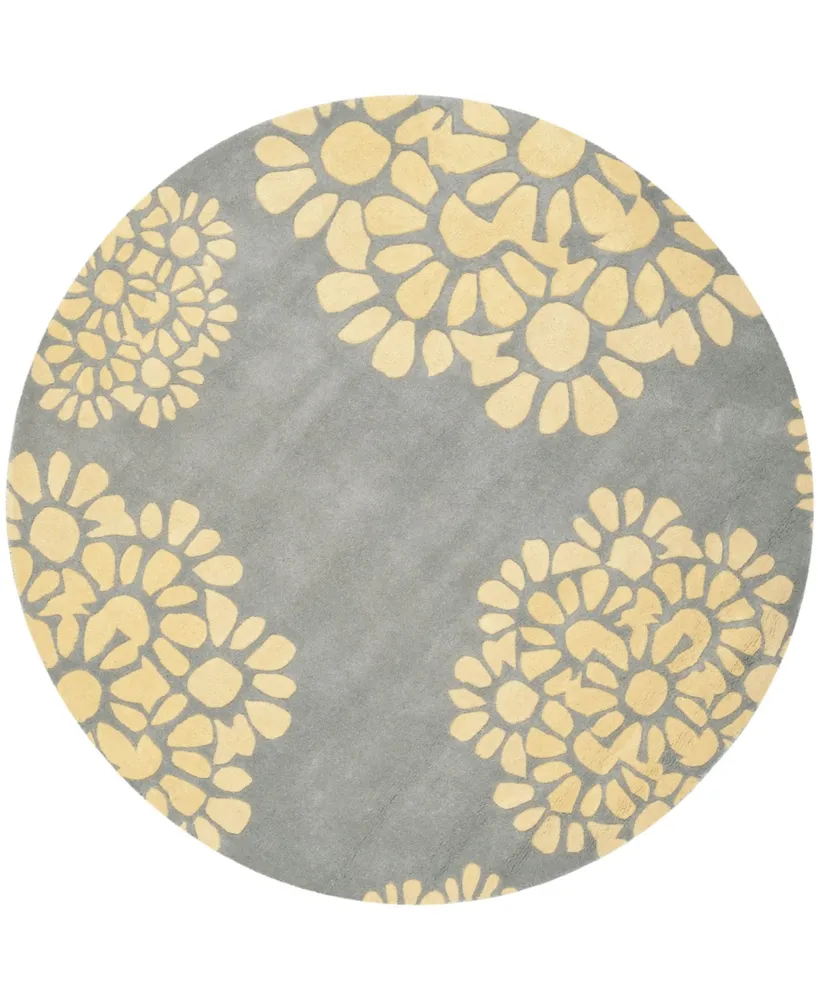 Martha Stewart Collection 4730 MSR4730B Gray/Gold 8' x 8' Round Area Rug