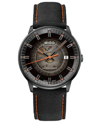 Mido Men's Swiss Automatic Commander Gradient Black Fabric Strap Watch 40mm