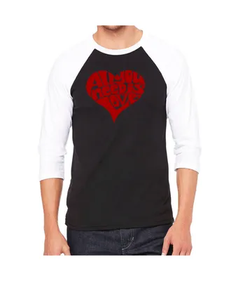 La Pop Art Men's Raglan Word T-shirt - All You Need is Love
