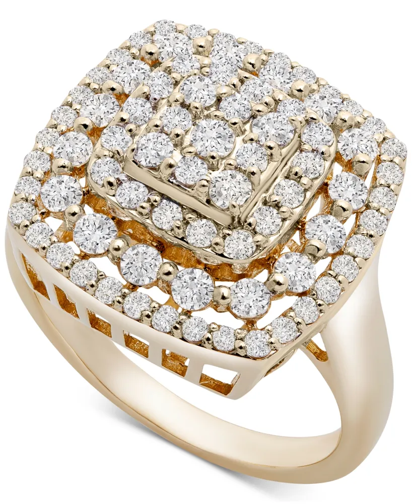 Wrapped Love Cushion Cluster Statement Ring (1 ct. t.w.) 14k Gold, Created for Macy's