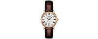 Tissot Women's Swiss Automatic Carson Premium Lady Brown Leather Strap Watch 30mm