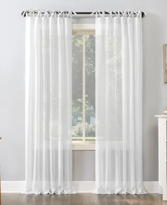 No. 918 Bethany Slub Textured Sheer Tie Top Curtain Panel, 50" x 84"