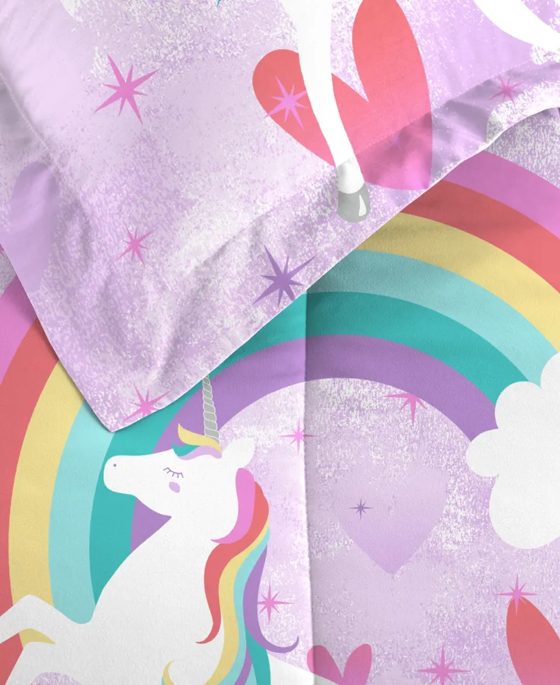 Dream Factory Unicorn Rainbow 7-Piece Full Bedding Set