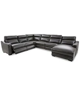 Gabrine -Pc. Leather Sectional with 2 Power Headrests & Chaise