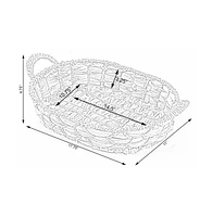 Vintiquewise Seagrass Fruit Bread Basket Tray with Handles