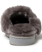 Dearfoams Fireside by Women's Cairns Genuine Shearling Fuzzy Slide Slipper