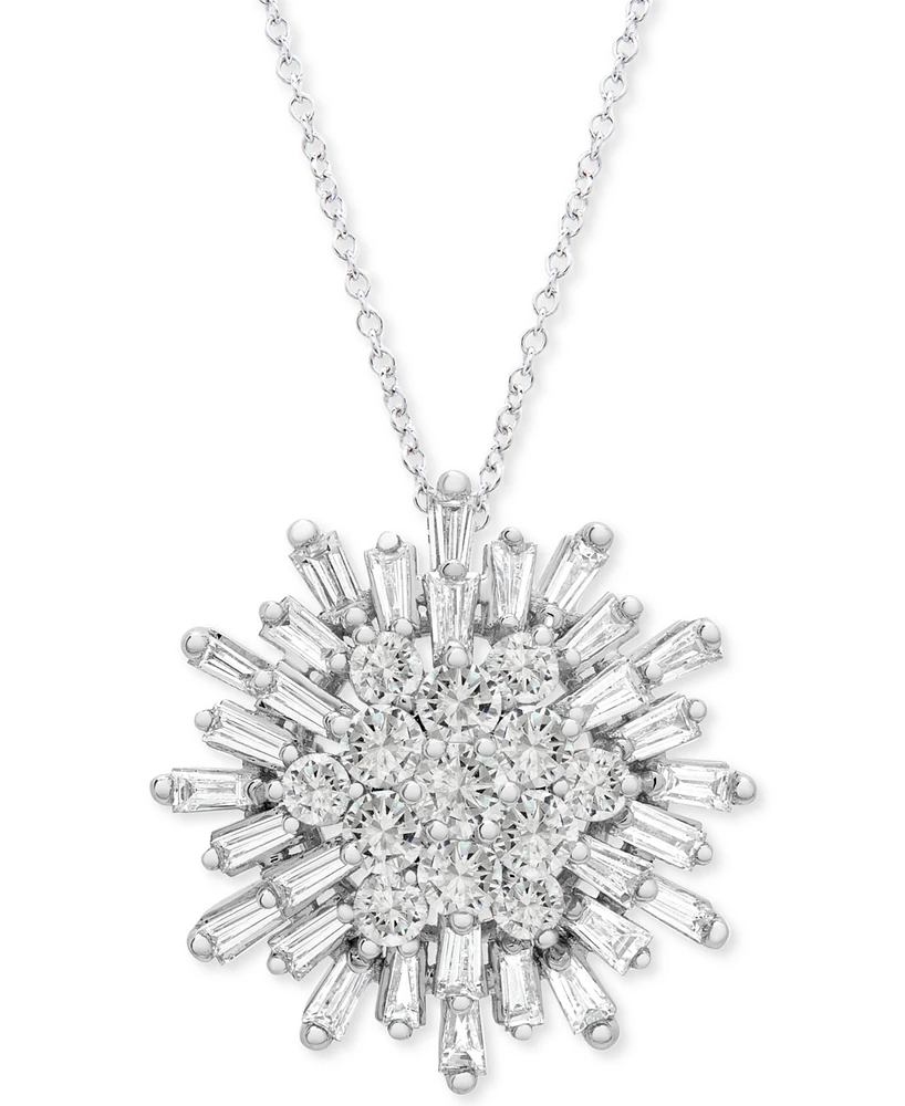 Wrapped Love Diamond Starburst 20" Pendant Necklace (1-1/2 ct. t.w.) 14k White Gold or Yellow Gold, Created for Macy's