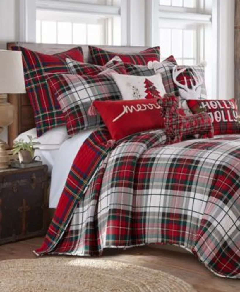 Levtex Spencer Red Plaid Reversible Quilts