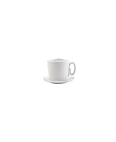 Vietri Lastra White Cup and Saucer