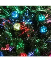 National Tree 48" Fiber Optic Fireworks Tree with Ball Ornaments