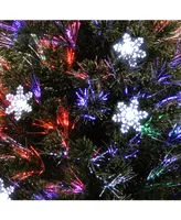 National Tree 48" Fiber Optic Fireworks Tree with Snowflakes