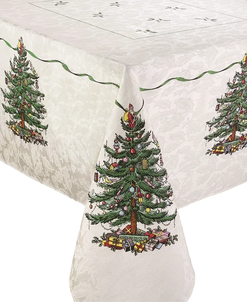 Spode Christmas Tree Ivory/Green 60x144 Tablecloth