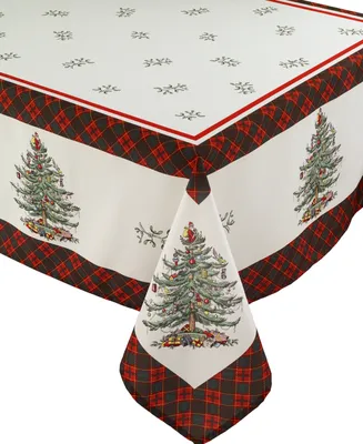 Spode Christams Tree Tartan Multicolored 60x144 Tablecloth