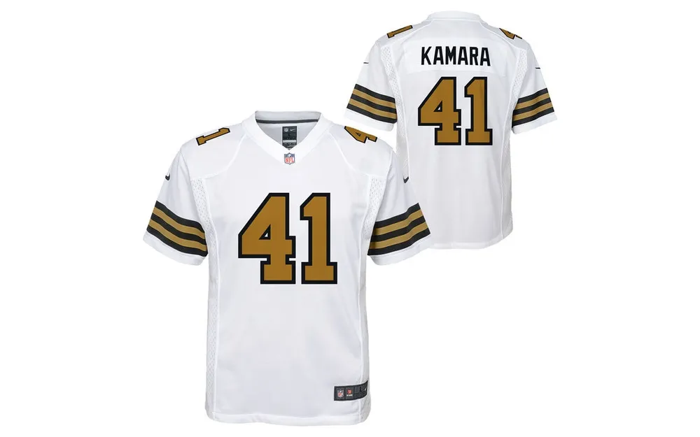 Outerstuff Youth Boys and Girls Alvin Kamara Black New Orleans Saints  Replica Player Jersey