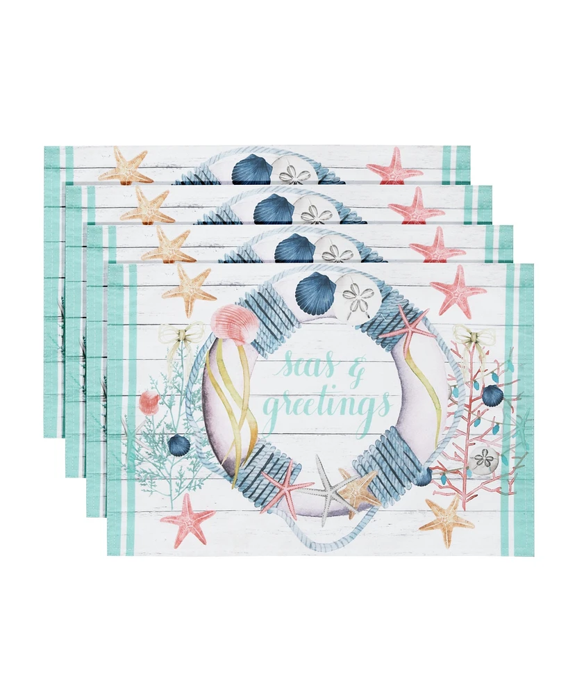 Laural Home Coastal Christmas Placemat - Set of 4