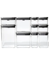 Oxo Steel Pop 12-Piece Food Storage Container Set with Scoop & Labels