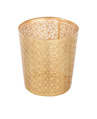 CosmoLiving by Cosmopolitan Gold Metal Glam Small Waste Bin, 10 " x 9 " x 9 " - Gold