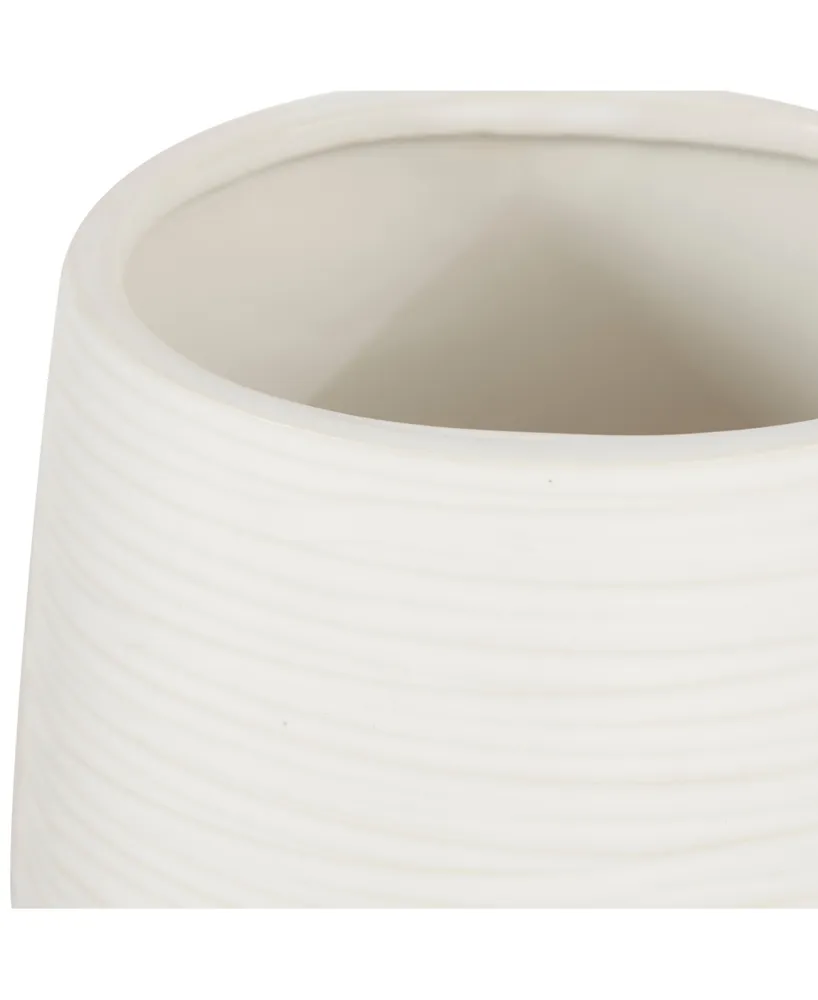 CosmoLiving by Cosmopolitan White Porcelain Contemporary Vase, 5" x 9"
