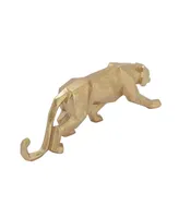 CosmoLiving by Cosmopolitan Gold Polystone Sculpture, Leopard 6" x 18" x 3" - Gold