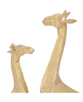 CosmoLiving by Cosmopolitan Set of 2 Polystone Modern Giraffe Sculpture, 12", 15