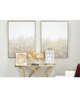 Multimedia and Abstract Art Paintings with Glitter, Set of 2 - Gold