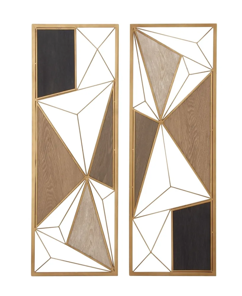 CosmoLiving by Cosmopolitan Contemporary Metal Wall Decor, Gold