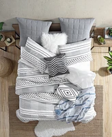 Swift Home Remarkable Atayal Clip Jacquard 5 Piece Comforter Set, Full/Queen